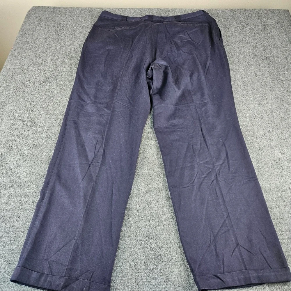 Allyn Saint George Mens 40 Navy Blue Pleated Cuffed Dress‎ Pants Made in USA